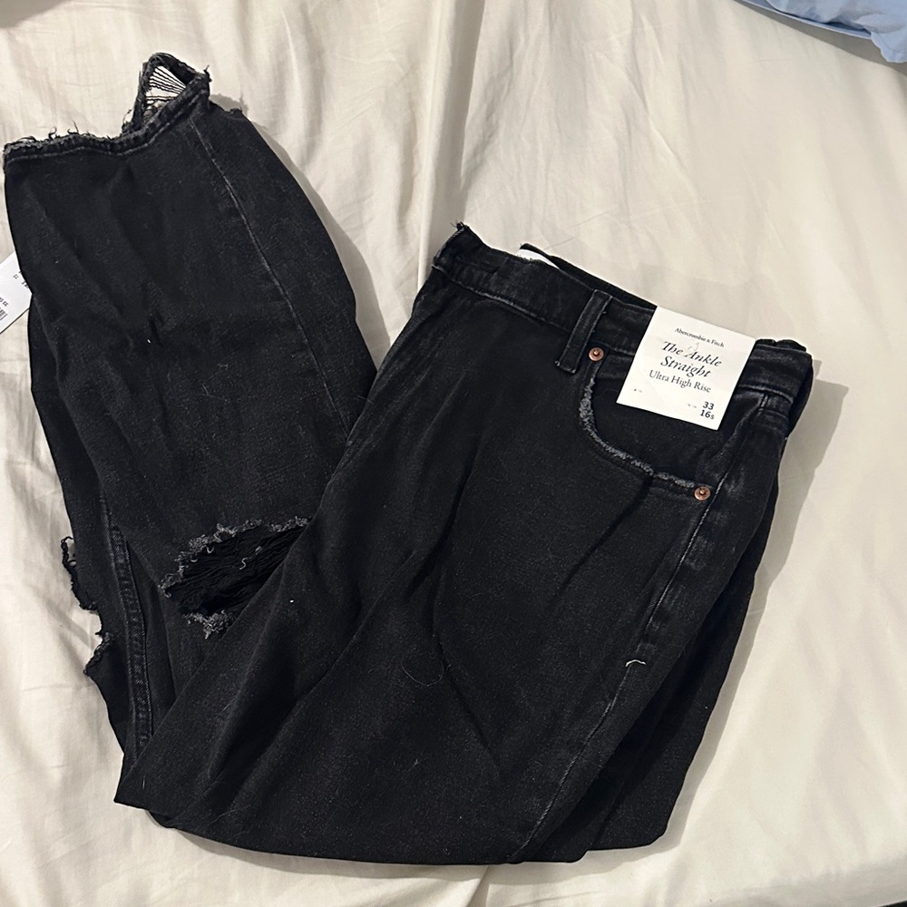 Abercrombie Black Distressed Jeans